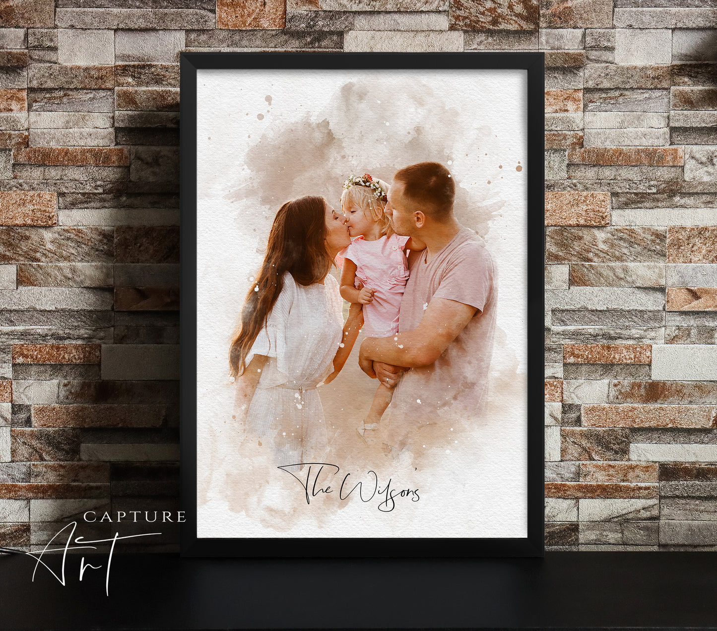 Personalized Watercolor Family Portrait