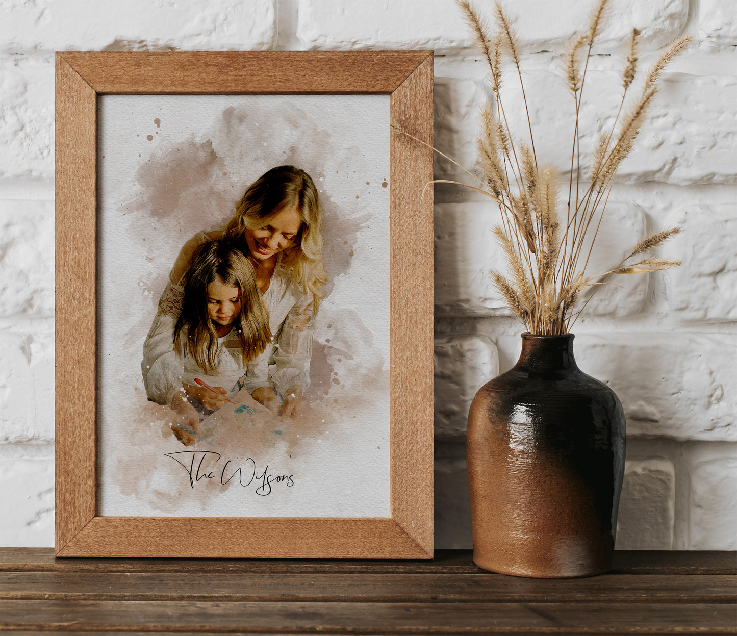 Personalized Watercolor Family Portrait