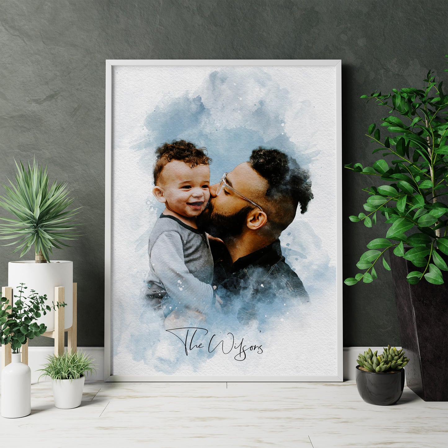 Personalized Watercolor Family Portrait