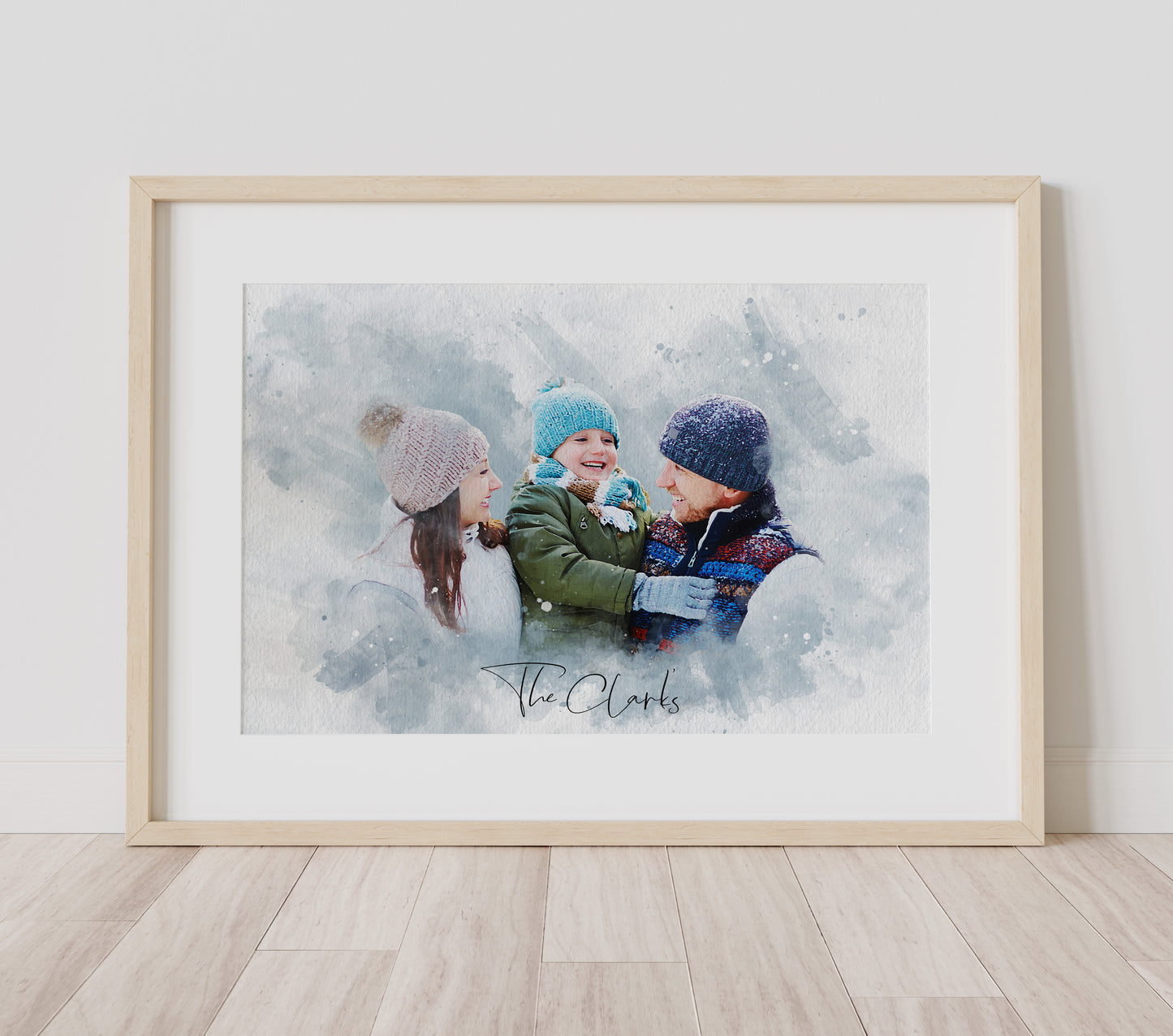 Personalized Watercolor Family Portrait