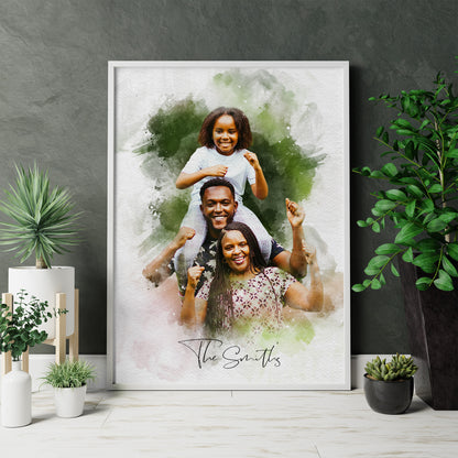 Personalized Watercolor Family Portrait