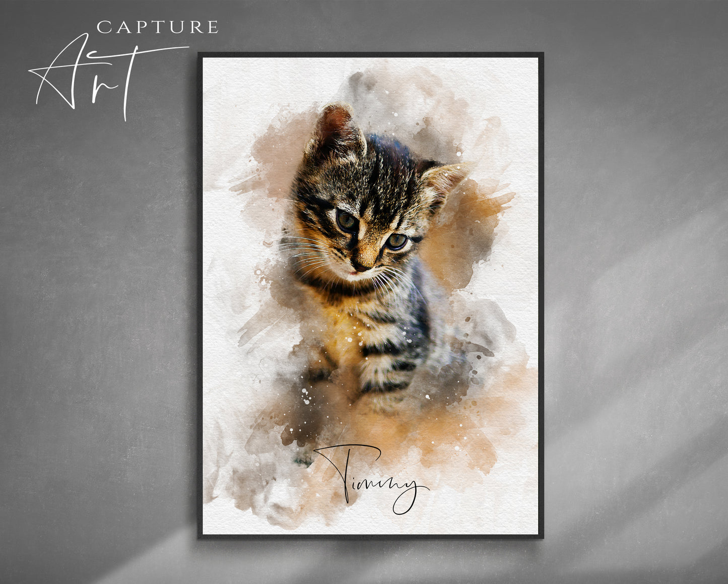 Personalized Watercolor Cat Portrait