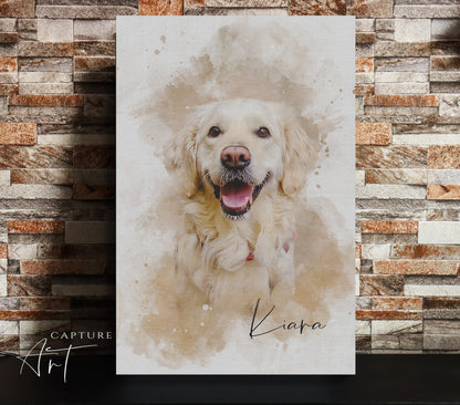 Personalized Watercolor Dog Portrait