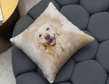 Personalized Watercolor Dog Pillow