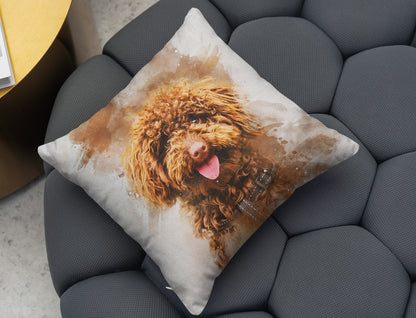 Personalized Watercolor Dog Pillow